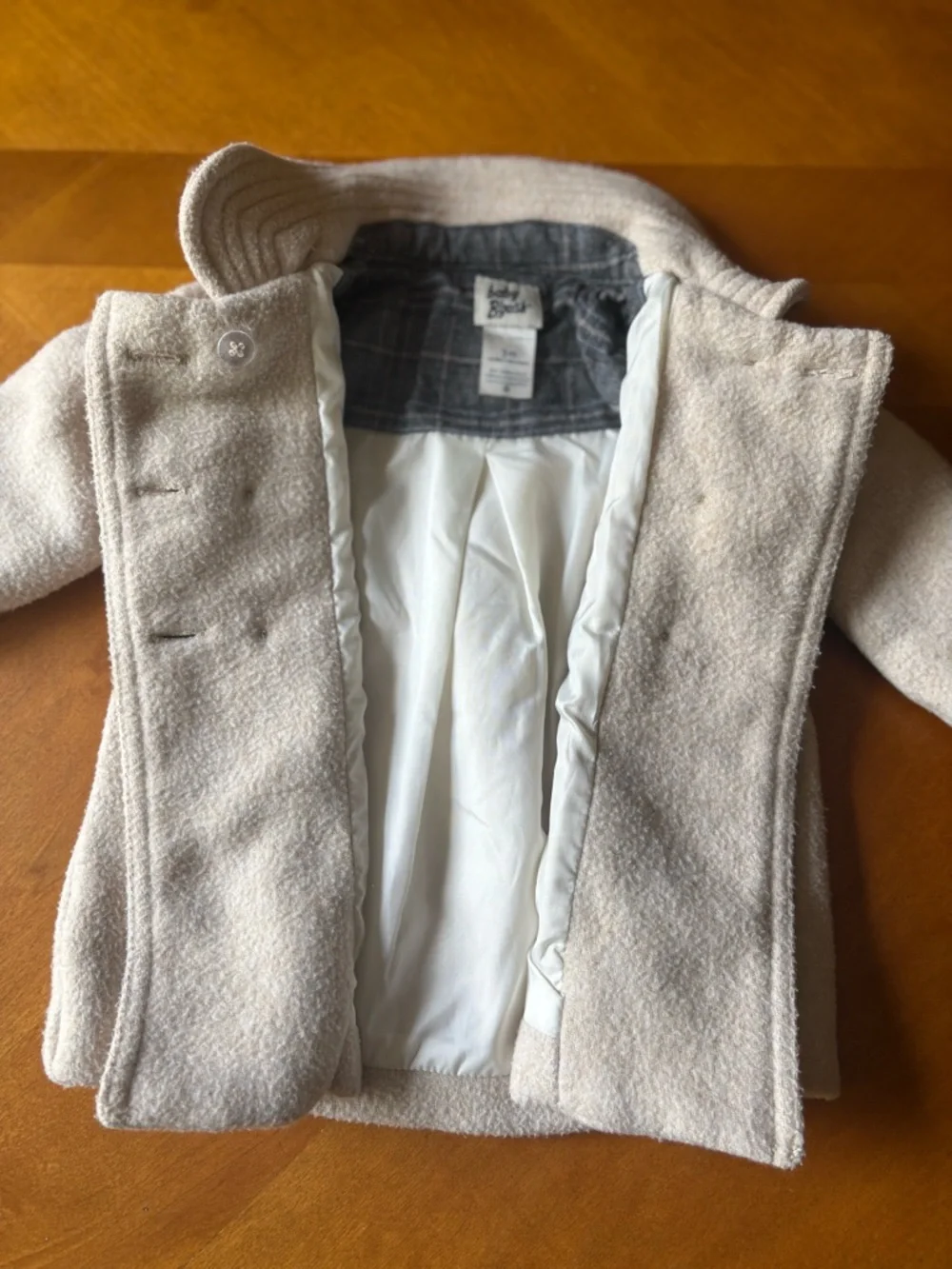 OshKosh Baby B'gosh Baby Girls Ivory Peacoat Jacket Size 3M